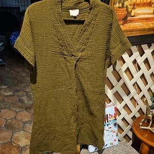 Olive Green Cotton Dress